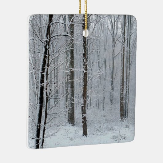 Snowy White Poplar Forest Keramisch Ornament (Rechts)