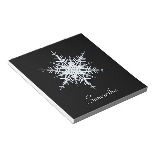 Snowy White Snowflake-laptop Notitieblok (Schuin)