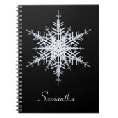 Snowy White Snowflake Notitieboek (Voorkant)