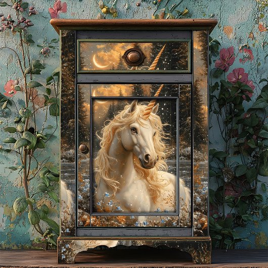 Snowy White Unicorn Winter Fantasy Woodland Fairy Tissuepapier