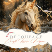 Snowy White Unicorn Winter Fantasy Woodland Fairy Tissuepapier