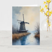 Snowy Windmill beroemd gemaakt door The Frozen Wat Kaart (Gele Bloem)