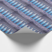 Snowy Window Hanukkah Menorah Wrapping Paper Cadeaupapier (Hoek)