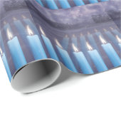 Snowy Window Hanukkah Menorah Wrapping Paper Cadeaupapier (Rol Hoek)