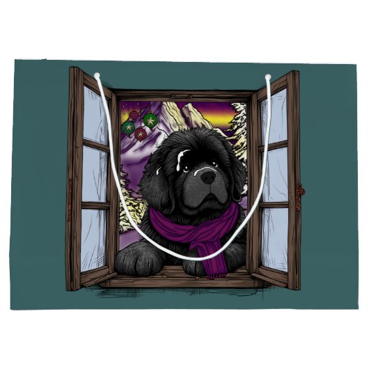 Snowy window puppy groot cadeauzakje (Achterkant)