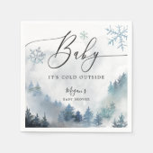 Snowy Winter Baby shower Blue Snowflakes Servet (Voorkant)