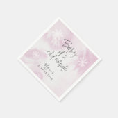 Snowy Winter Baby shower Roze Waterverf Servet (Hoek)