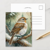 Snowy Winter Bird Modern Art Briefkaart