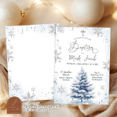 Snowy Winter Blue Boy Kerstdoopdag Kaart