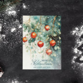 Snowy Winter Botanical & Ornamenten Kerst Feestdagenkaart