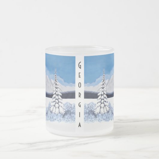 Snowy Winter Bright Frosted Glass Mok (Center)