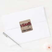 Snowy Winter Buffalo Plaid Verjaardag Bedankt Vierkante Sticker (Envelop)