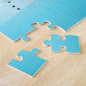 Snowy Winter Cabin en Cute Snowman Festive Legpuzzel (Zijkant)