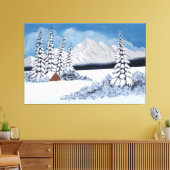 Snowy Winter Canvas Afdruk (Insitu (Woonkamer))