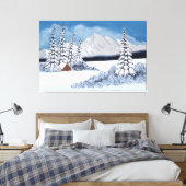 Snowy Winter Canvas Afdruk (Insitu (Slaapkamer))