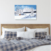 Snowy Winter Canvas Afdruk (Insitu (Slaapkamer))