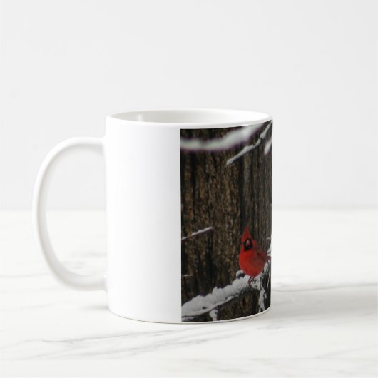 Snowy Winter Cardinal Koffiemok (Links)