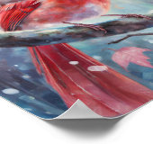 Snowy Winter Cardinal Modern Art Poster (Hoek)