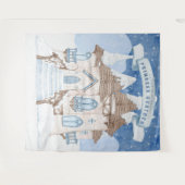 Snowy Winter Castle Foto Booth Backdrop Wandkleed (Voorkant (horizontaal))