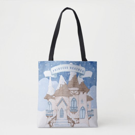 Snowy Winter Castle Tote Bag (Voorkant)