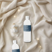 Snowy Winter Coquette blauw het is koud Waterfles Etiket