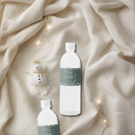 Snowy Winter Coquette Groen het is koud Waterfles Etiket