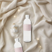 Snowy Winter Coquette roze het is koud Waterfles Etiket