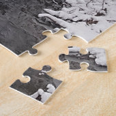 Snowy Winter Creek Tree Reflecties Puzzle Legpuzzel (Zijkant)