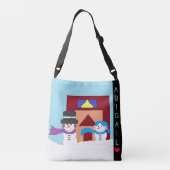 Snowy Winter Crossbody Tas (Achterkant)