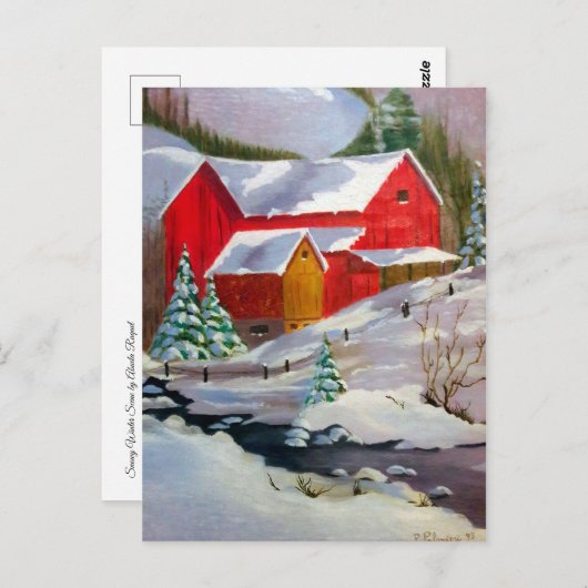 Snowy Winter Day Briefkaart (Voorkant / Achterkant)