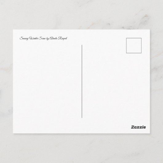 Snowy Winter Day Briefkaart (Achterkant)