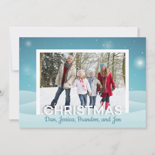 Snowy Winter Day Personalized Family Photo Feestdagenkaart (Achterkant)