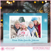 Snowy Winter Day Personalized Family Photo Feestdagenkaart