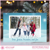 Snowy Winter Day Personalized Family Photo Feestdagenkaart