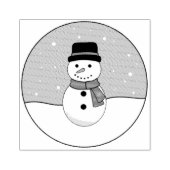 Snowy Winter Day Snowman Rubberstempel (Afrduk)
