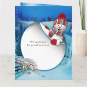 Snowy Winter Fantasy All in One Wedding Invite Bedankkaart (Achterkant)