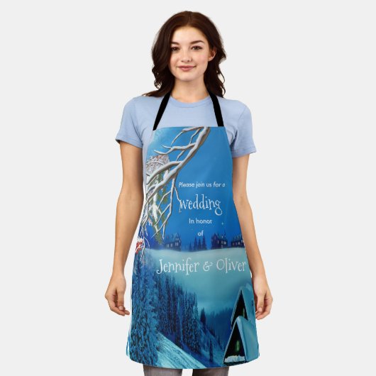 Snowy Winter Fantasy All in One Wedding Invite Schort (Gedragen)