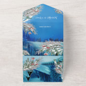 Snowy Winter Fantasy All in One Wedding Invite Uitnodiging (Buitenkant)