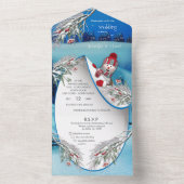 Snowy Winter Fantasy All in One Wedding Invite Uitnodiging (Binnen)
