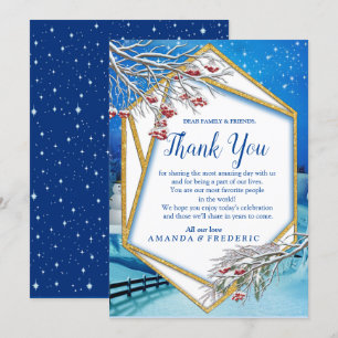 Snowy Winter Fantasy Bedankt Card Kaart