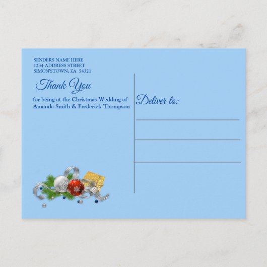 Snowy Winter Fantasy Dank u briefkaart (Achterkant)