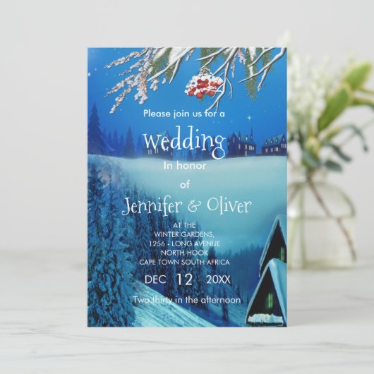 Snowy Winter Fantasy Kaart (Staand voorkant)