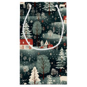 Snowy Winter Farmhouse  Klein Cadeauzakje (Achterkant)