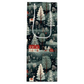 Snowy Winter Farmhouse  Wijn Cadeautas (Voorkant)