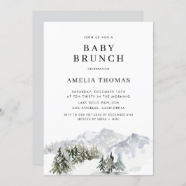 Snowy Winter Forest Baby shower Kaart