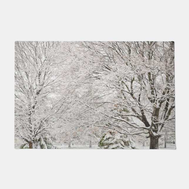Snowy Winter Forest Deurmat (Voorkant)