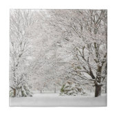 Snowy Winter Forest Tegeltje (Voorkant)