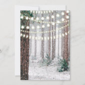 Snowy Winter Forest Wedding Invitation Kaart (Achterkant)