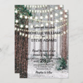 Snowy Winter Forest Wedding Invitation Kaart (Voorkant / Achterkant)