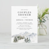 Snowy Winter Forest Woodland Couples Shower Kaart (Staand voorkant)